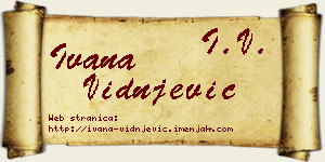 Ivana Vidnjević vizit kartica